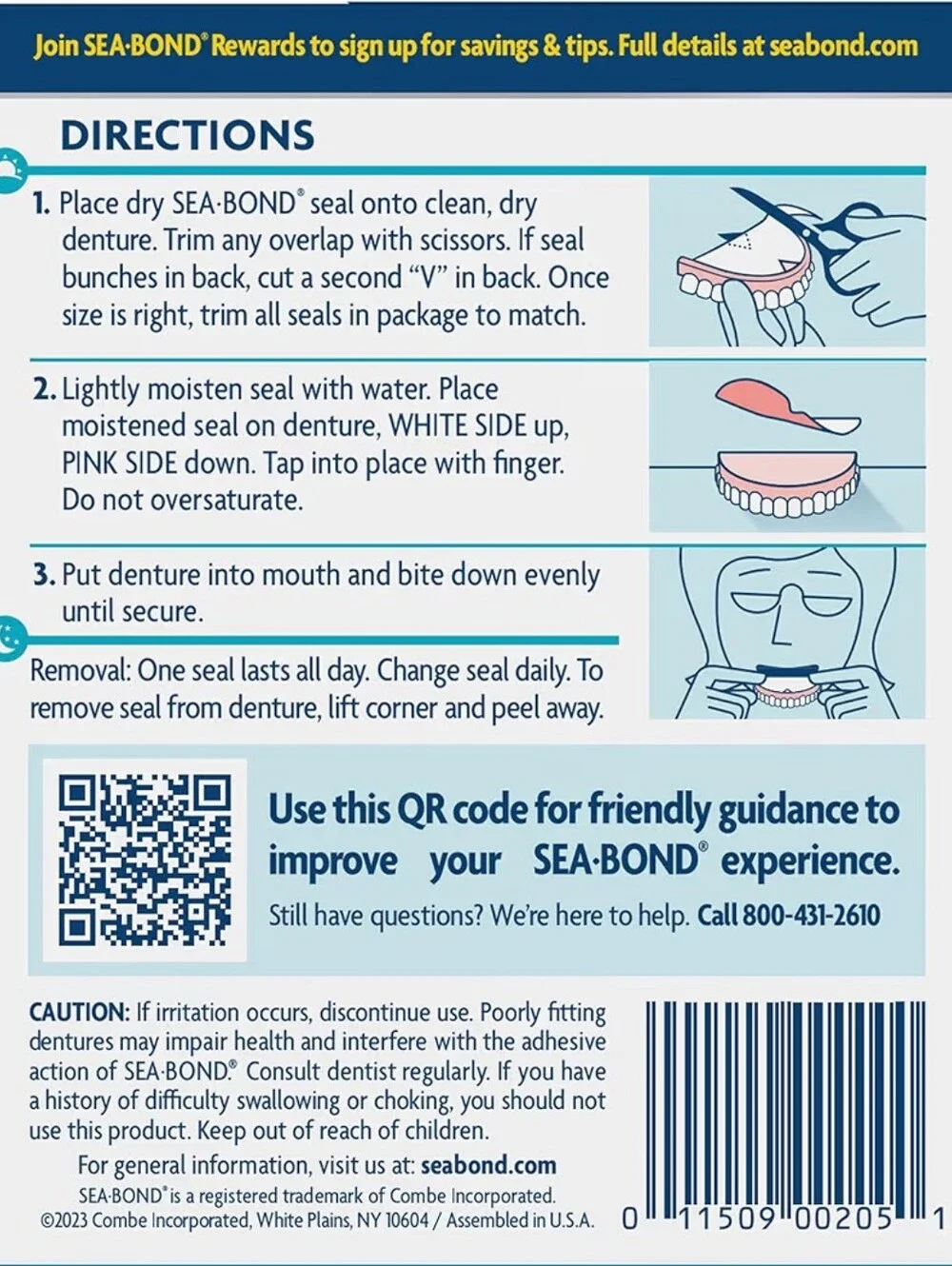 Sea-Bond Secure Denture Adhesive Seals Original Uppers Zinc-Free 2 Pack